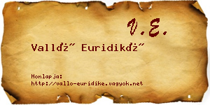 Valló Euridiké névjegykártya